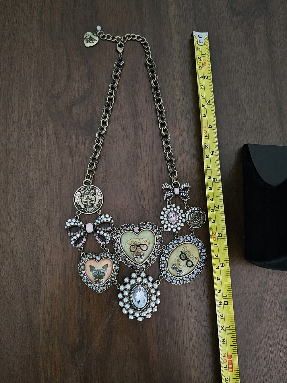 Vintage Betsey Johnson Statement Necklace Cats Dogs And Leopard - Picture 5 of 5